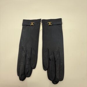 Unworn ,Vintage Black Fine Buttersoft Kidskin Gloves, Barnier, Made In France